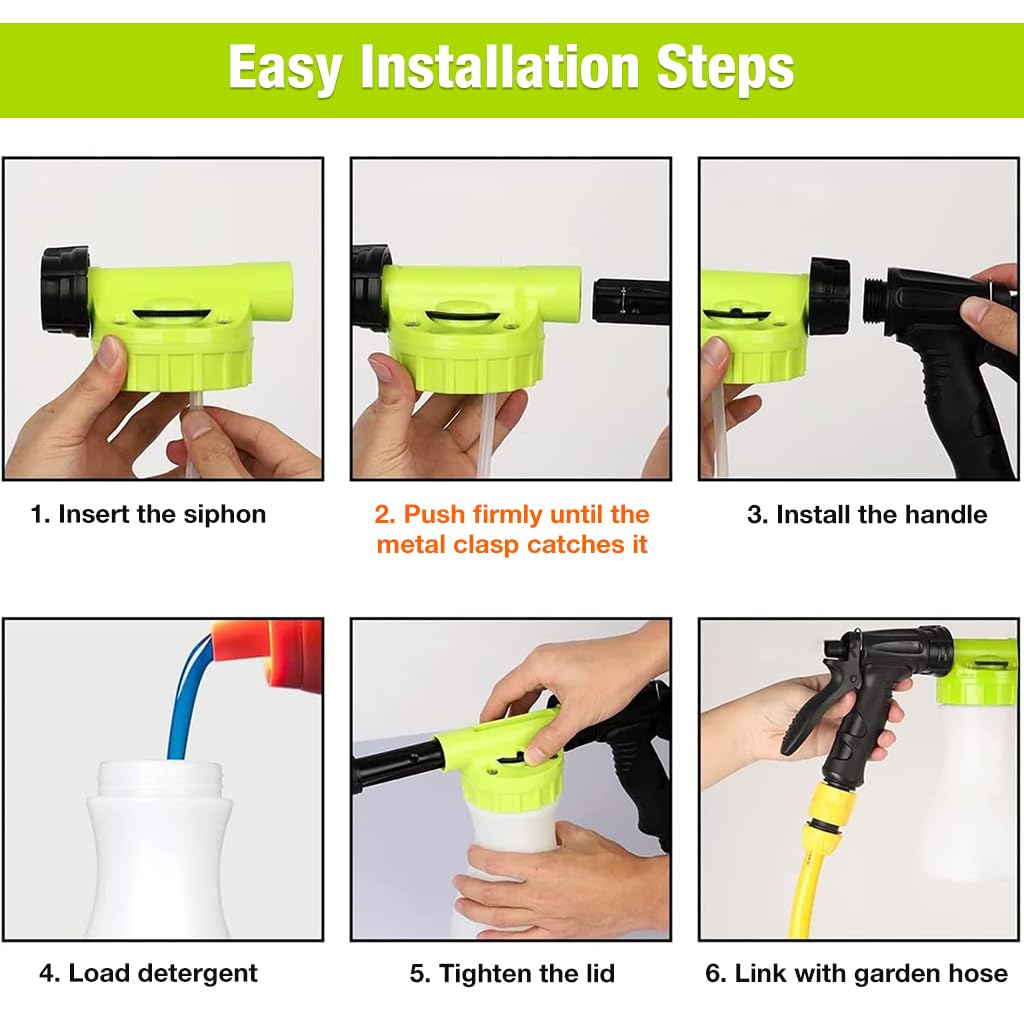 HASTHIP 900ML High Pressure Foam Sprayer for Car Washing Car Window Cleaning with 3/4in & 3/8in Quick Connector, Adjustable Pressure Foam Sprayer for Car Washing Soap Window HASTHIP 900ML High Pressure Foam Sprayer for Car Washing Car Window Cleaning with 3/4in & 3/8in Quick Connector, Adjustable Pressure Foam Sprayer for Car Washing Soap Window